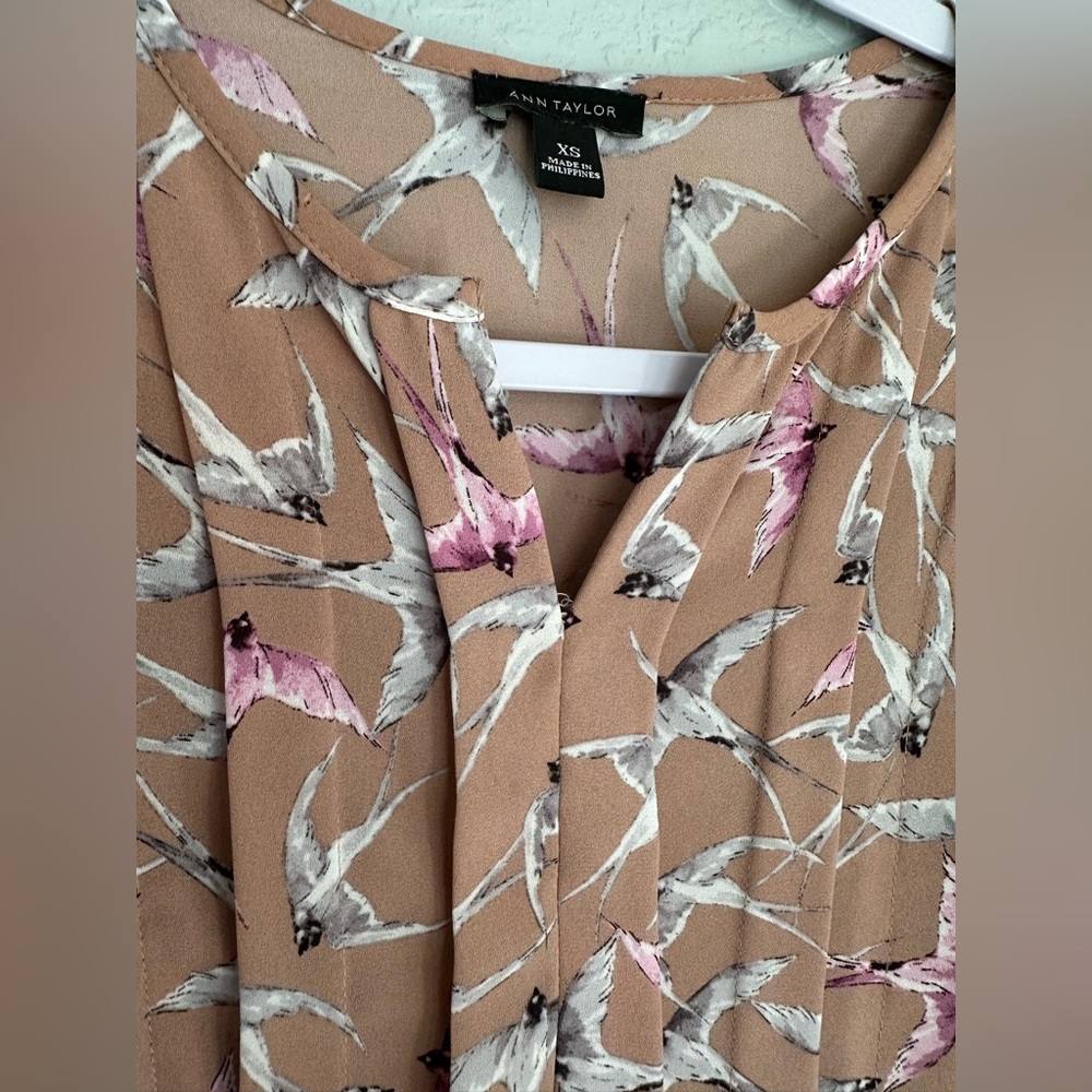 Ann Taylor Bird Print Blouse